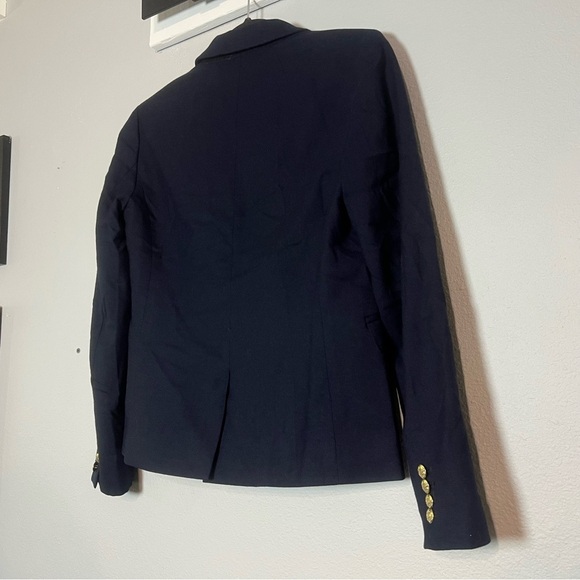 J. Crew Schoolboy Navy Blue Wool Blend Blazer Gold Buttons Size 2 Preppy - Picture 7 of 10